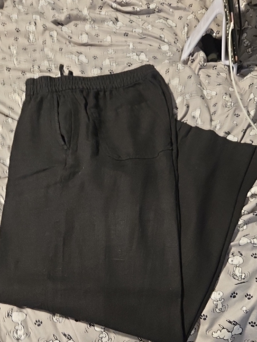 Old Navy Black Elastic-Waist Linen Pants Sz M